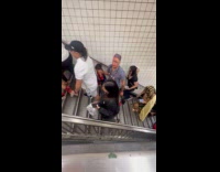 Collab Subway Creatures - People in subway wears different Halloween costumes