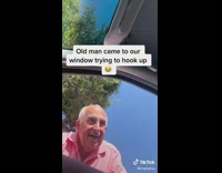 Older man tries to hit on girls in car 