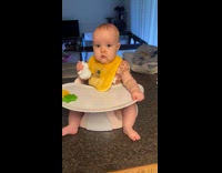 Baby copies dad screeching 