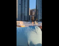 Woman dance for video at sunset beach