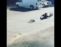 Collab ClipsIG - Guy falls while riding scooter up ramp 