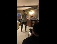 Guy records himself dancing in living room