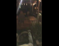 MUSIC Bald hipster guy with glasses moves like jagger falls forward