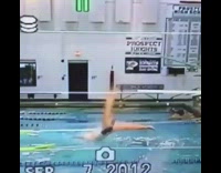 Girl falls off white diving board fail 