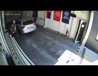 Man do serbian dance while at work