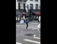 Collab WINY - Man balances garbage can on his head 