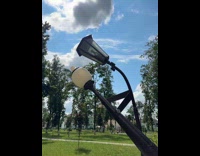 Street lamps dancing as art installation