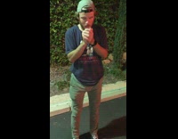 Man warms up at night and then goes for a jog