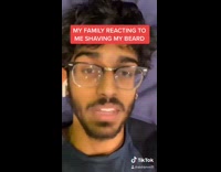 Collab BitchIG2 - Guy shaves his beard and then records his family reaction