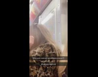 Girl puts on mascara without mirror on subway train
