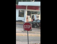 Woman brown dress poses near ice box