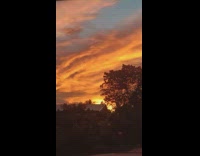 Sunset view from the car on a road trip