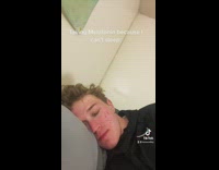 Guy takes pill and falls asleep 