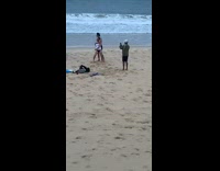 Couple poses in sync for photo