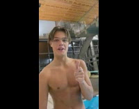 Guy bellyflops off diving board