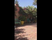 Girl sits on green bench for photo