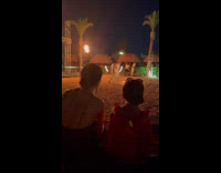 Fire dancer accidentally lost grip of fire poi