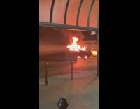 Collab DailyDoseOfInternet - Black car on fire explodes parking lot 