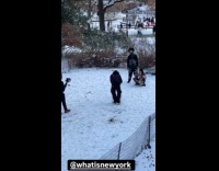 Group of guys video shoot in snow