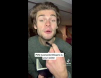 Guy small blue notebook Leonardo DiCaprio is your waiter