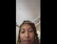 Grey white cat staring at woman looking up 