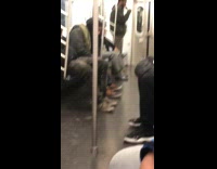 Collab Subway Creatures - two men argue lady walks away