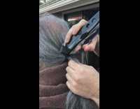 Guy shaves off ponytail 