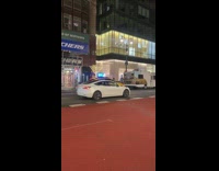 Guys dance and celebrate with menorah decoration 