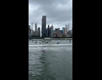 Lots of jet ski riders gather on river part 3