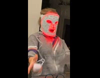 Mom uses red light face mask surprised first time
