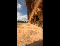 Illusion video from camera at caterpillar truck