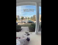 Man in suit fell on the porch