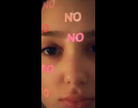 No face filter pink girl grey sweater 