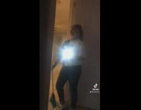 Little girl trying to go kill cockroach 