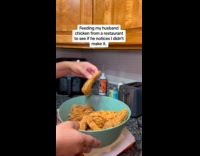 Collab ClipsIG - Woman feed husband fried chicken from restaurant