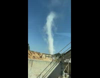 Huge dust devil outside