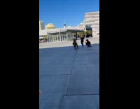 Woman cowboy dress dances at the park