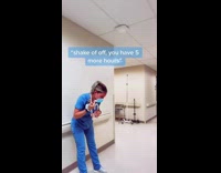 Guy pretends to film nurse tiktok