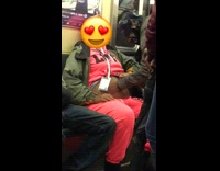 Woman lifts up pink sweatshirt and gets a belly rub massage from boyfriend 