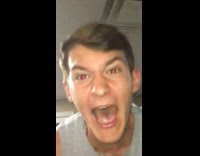 Collab DailyDoseOfInternet - Grey shirt guy lifts dumbbells yells screams