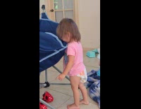 Toddler gets hit on face with hammock 