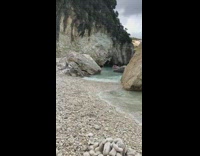 Girl off shoulder crop top stand rock