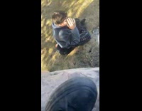 Collab Clips mpugc - Guy in glasses has can thrown at head girl laughs