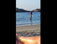 Collab IITW - Woman bikini selfie video at beach sunset
