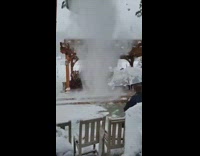 Colorado wedding party interrupted by sudden snow fall from nearby tree