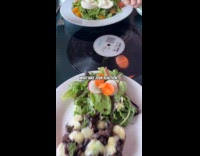 Man confused how french toast turns out at restaurant