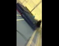 Woman on trampoline backflips and hits head