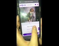 Collab BitchMP - Girl shows Billy Bob dog on phone 