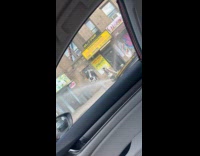 Fire hydrant spills water on the street