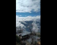 Mountain top time lapse near construction site